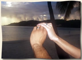 wedding rings at Magens Beach St Thomas