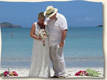 Wedding prayer on St. Thomas Virgin Islands Beach